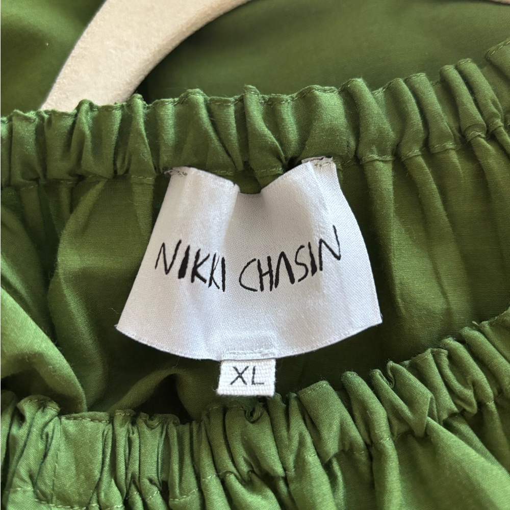 Nikki Chasin Ballad Fish Dress Silk Blend XL Green - Picture 4 of 15